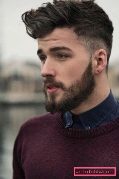 Men's haircut British on curly hair