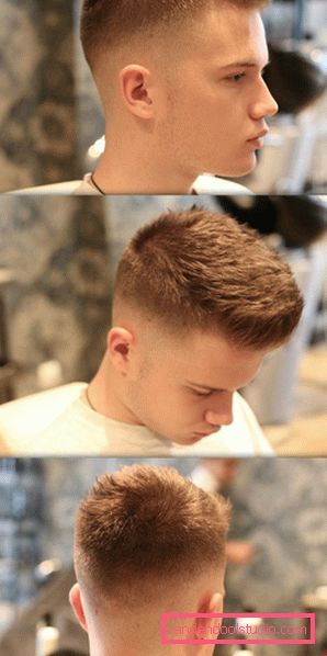 Men's haircut tennis view from different sides