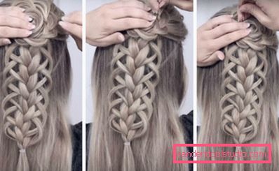 Lace braid with a flower step by step