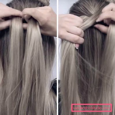 Lace braid with a flower step by step