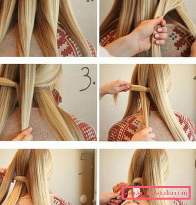 The scheme of weaving braids of five strands