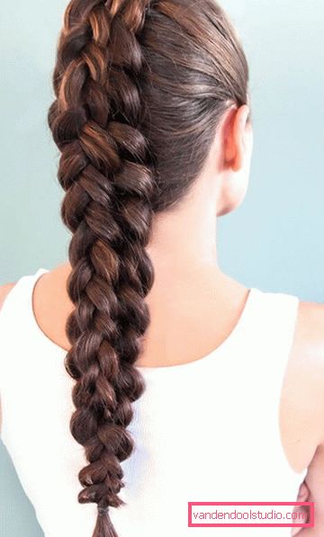 Lush braid of four strands for long hair