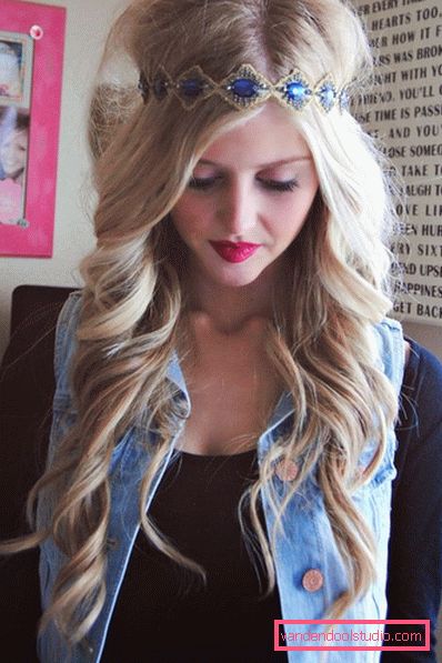 Hairstyles with a rim on long and medium hair