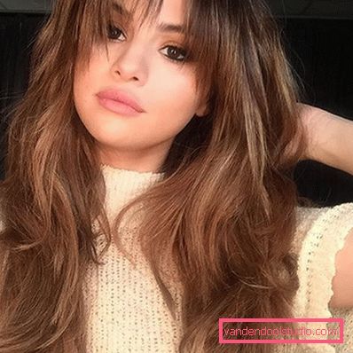 Shatush On dark hair with bangs