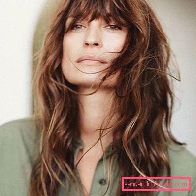 Shatush On dark hair with bangs