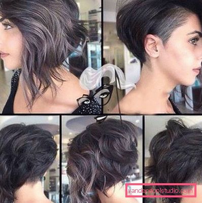 shatush on dark short hair
