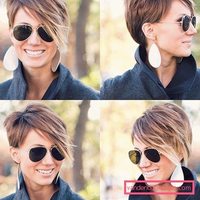 shatush on dark short hair