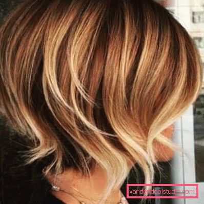 shatush on dark short hair
