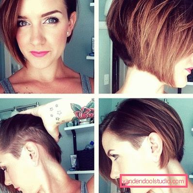 shatush on dark short hair