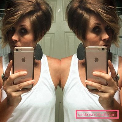 shatush on dark short hair