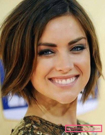 shatush on dark short hair
