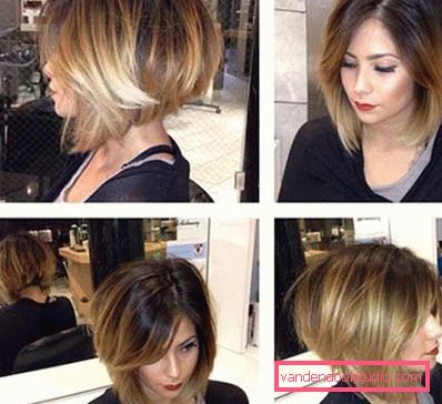 shatush on dark short hair
