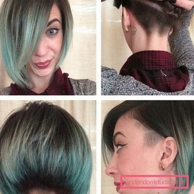shatush on dark short hair