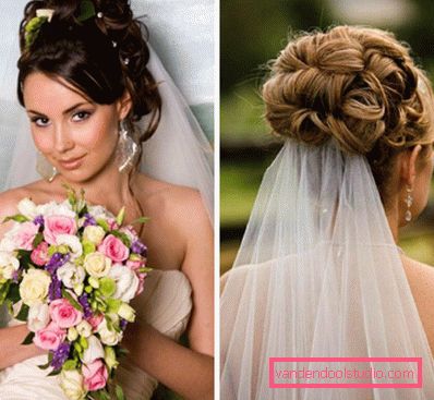 Wedding hairstyles for long hair with a veil