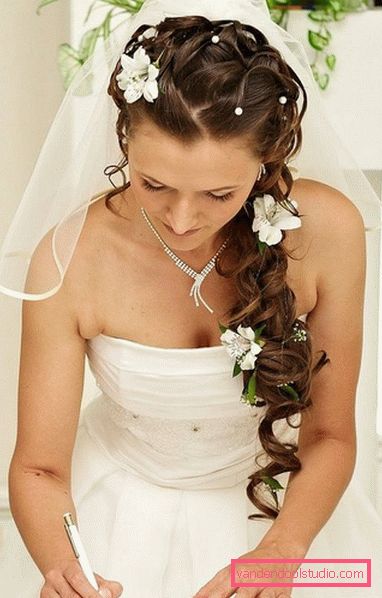 Wedding hairstyles for long hair with a veil