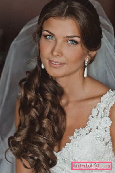 Wedding hairstyles for long hair with a veil