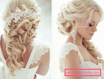 Wedding hairstyles with diadem at the back