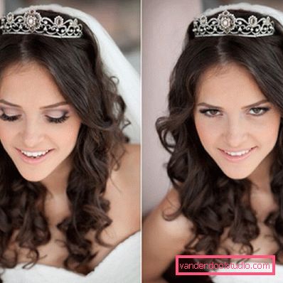 Wedding hairstyles with veil and tiara