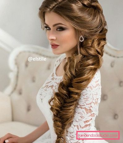 Wedding hairstyle fishtail