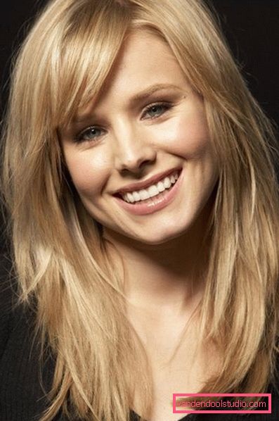 female haircut cascade with bangs