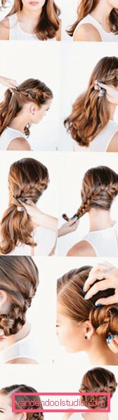 Make hair with braids on medium hair