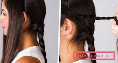 Make hair with braids on medium hair