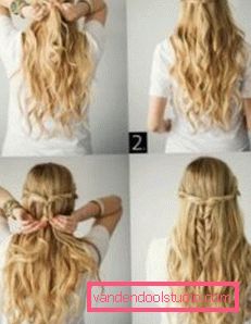 Make hair with braids on medium hair