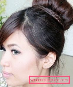 Make hair with braids on medium hair