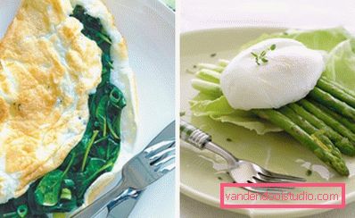 spinach omelette and poached asparagus spinach omelette and poached asparagus
