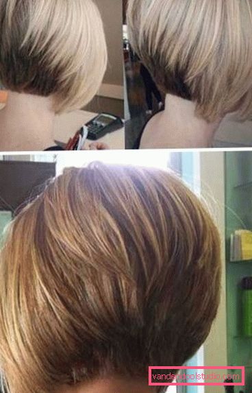 Hairstyle trim - rear view Spectacular and stylish haircut on the leg