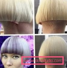 Cutting a bob with short hair Spectacular and stylish haircut on the leg
