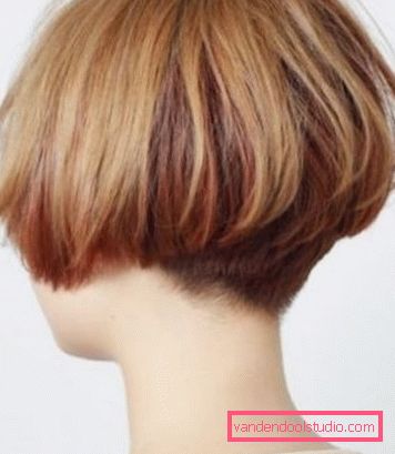 Hairstyle trim - rear view Spectacular and stylish haircut on the leg