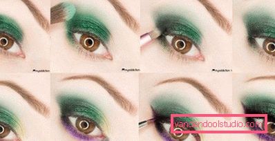 green purple make up