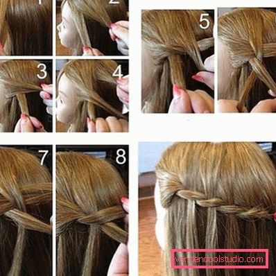 How to make a waterfall hairstyle - step-by-step instructions for weaving a braid