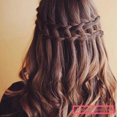 How to make a waterfall hairstyle - step-by-step instructions for weaving a braid