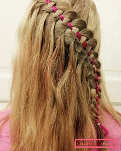 How to make a waterfall hairstyle - step-by-step instructions for weaving a braid