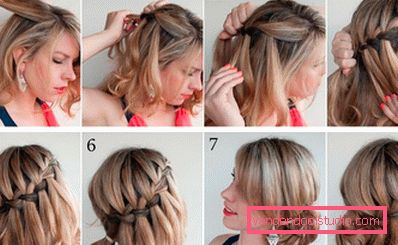 How to make a waterfall hairstyle - step-by-step instructions for weaving a braid