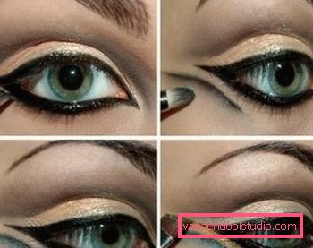 Create the right makeup in egyptian style.