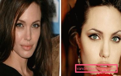 Jolie with nude makeup