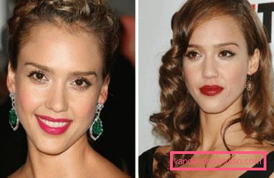 Jessica Alba with Berry Lipstick