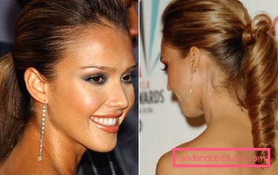 Jessica Alba with cascade haircut tail