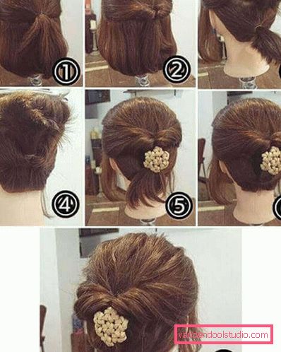 Beautiful evening hairstyles for short hair - photo step by step