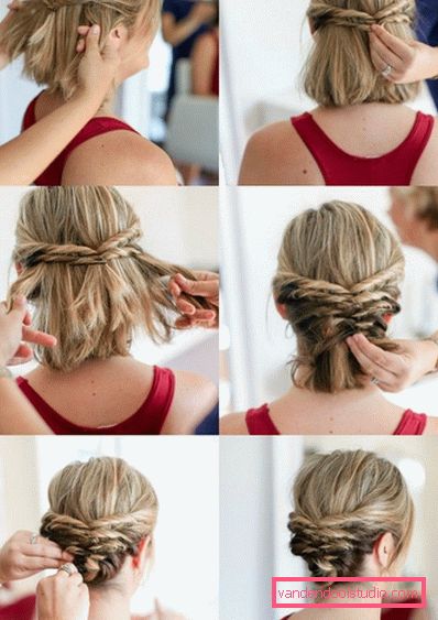 Beautiful evening hairstyles for short hair - photo step by step