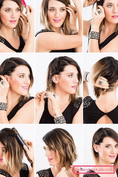 Beautiful evening hairstyles for short hair - photo step by step