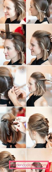 Beautiful evening hairstyles for short hair - photo step by step