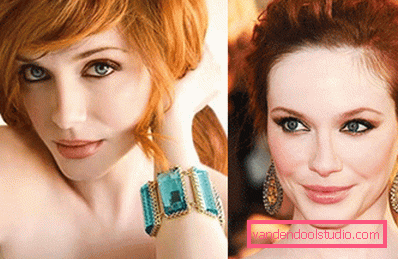 redhead girls with bright make-up