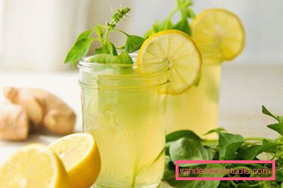 water with lemon and basil water with lemon and basil
