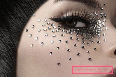 unusual makeup with rhinestones unusual makeup with rhinestones