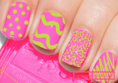 pink and green manicure pink and green manicure