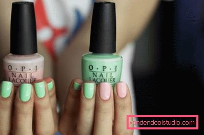 manicure in pastel colors